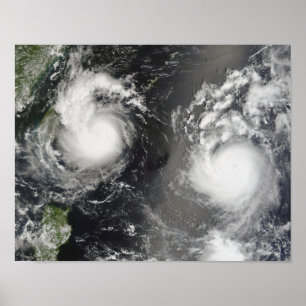 Tyfoon Saomai en Tropisch Storm Bopha Poster