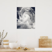 Tyfoon Tingting over de Noordelijke Marianeilanden Poster (Keuken)