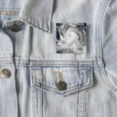 Tyfoon Tingting over de Noordelijke Marianeilanden Vierkante Button 5,1 Cm (In situ)