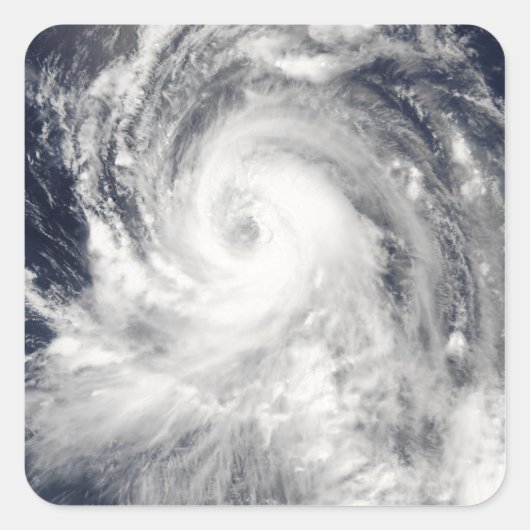 Tyfoon Tingting over de Noordelijke Marianeilanden Vierkante Sticker (Voorkant)