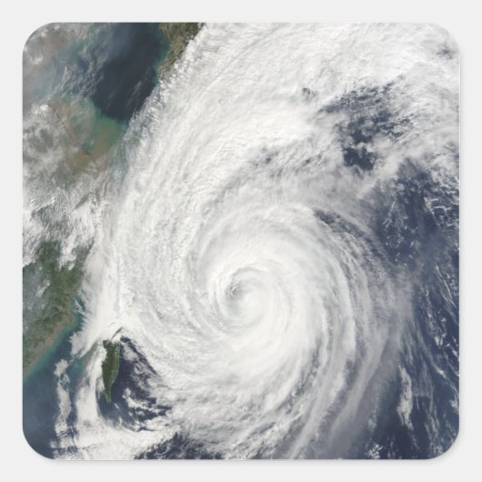 Tyfoon Tokage ten zuiden van Japan Vierkante Sticker (Voorkant)
