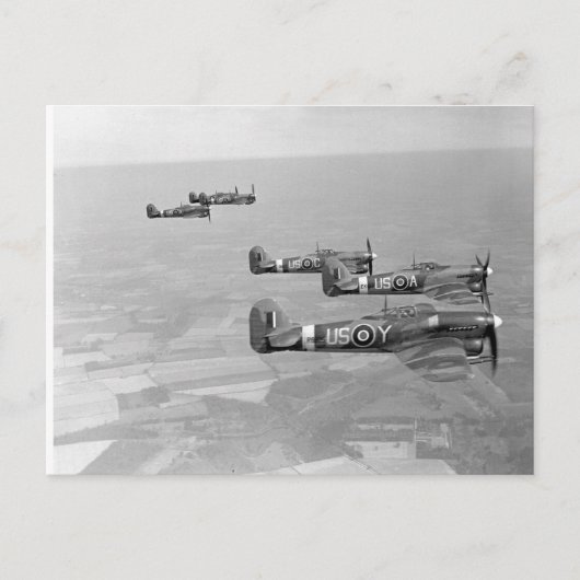 Tyfoons en route voor Frankrijk Briefkaart (Voorkant)