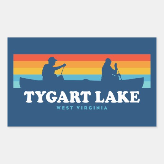 Tygart Lake West Virginia Canoe Rechthoekige Sticker (Voorkant)