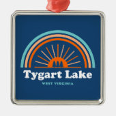 Tygart Lake West Virginia Rainbow Metalen Ornament (Voorkant)