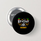 Tygraphy Brother Elf Fun Family Matching Ronde Button 5,7 Cm (Voorkant /achterkant)