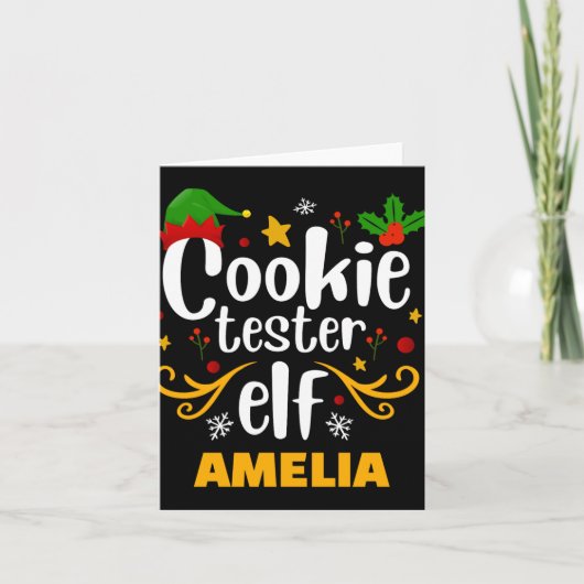 Tygraphy Cookie Tester Elf Familie Matching T Shir Kaart (Voorkant)