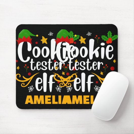 Tygraphy Cookie Tester Elf Family Matching T Shirt Muismat (Met muis)