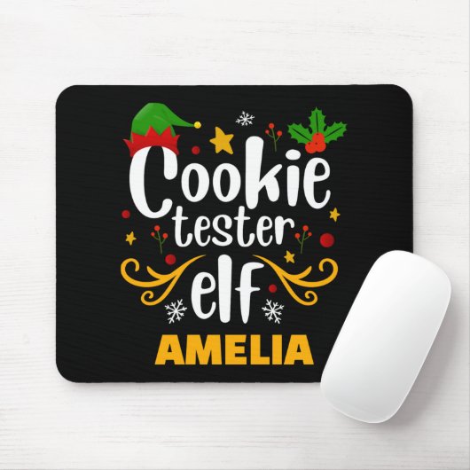 Tygraphy Cookie Tester Elf Family Matching T Shirt Muismat (Met muis)
