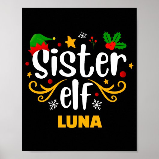 Tygraphy Sister Elf Fun Family Matching  Poster (Voorkant)
