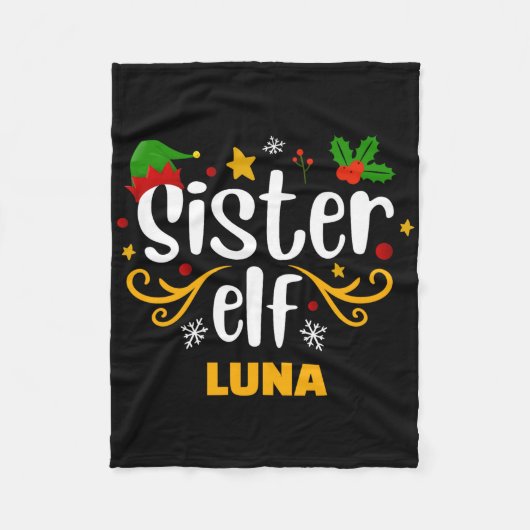 Tygraphy Sister Elf Fun Family Matching T Shirt  Fleece Deken (Voorkant)