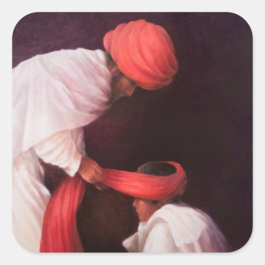 Tying a Turban 2010 Vierkante Sticker (Voorkant)