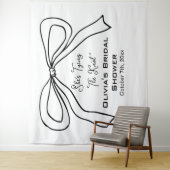 Tying Knot Black Bow Vrijgezellenfeest Foto Achter Wandkleed (In situ)