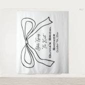 Tying Knot Black Bow Vrijgezellenfeest Foto Achter Wandkleed (Voorkant)