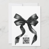 Tying Knot Black Coquette Bow Vrijgezellenfeest QR Kaart (Achterkant)