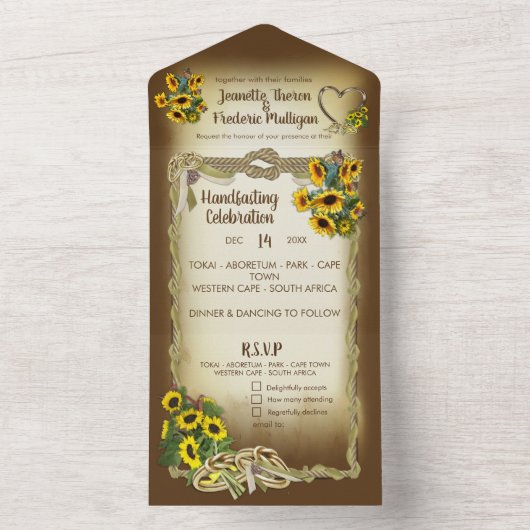 Tying & Knot Celebration All in One Wedding Invite All In One Uitnodiging (Binnen)