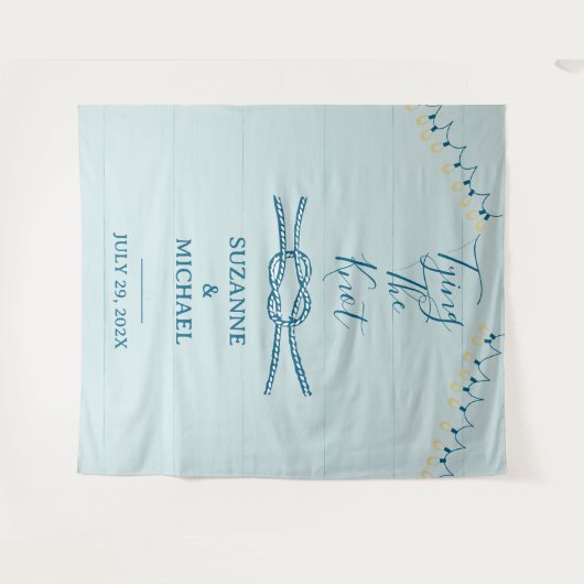 Tying Knot Nautisch Blauw Hout Foto Achtergrond Wandkleed (Voorkant (horizontaal))