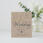 Tying Knot TYPOGRAHY Wedding Invites - Kraft Kijk (Staand voorkant)