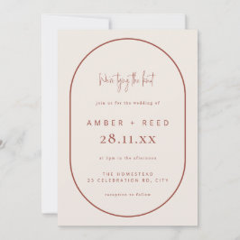 Tying Knot Wedding Terracotta Script met dubbele A Kaart