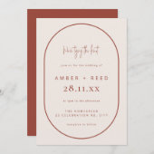 Tying Knot Wedding Terracotta Script met dubbele A Kaart (Voorkant / Achterkant)