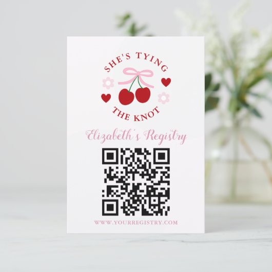 Tying the Knot Bridal Shower Registry Informatiekaartje (Staand voorkant)
