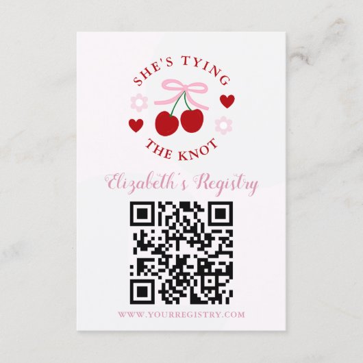 Tying the Knot Bridal Shower Registry Informatiekaartje (Voorkant)