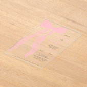 Tying The Knot Elegant Pink Bow Bridal Shower Acryl Uitnodigingen (Laagn)