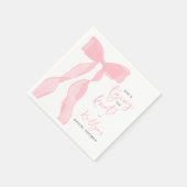 Tying The Knot Elegant Pink Bow Bridal Shower Servet (Hoek)