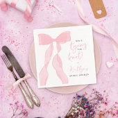 Tying The Knot Elegant Pink Bow Bridal Shower Servet