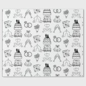 "Tying the Knot" Geïllustreerde Trouwcadeau Wrap Cadeaupapier (Vlak)
