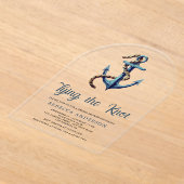 Tying the Knot Navy Blue Anchor Rope Bridal Shower Acryl Uitnodigingen (Laagn)