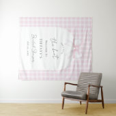 Tying The Knot Pink Bow Bridal Shower Welcome Wandkleed (In Situ (horizontaal))