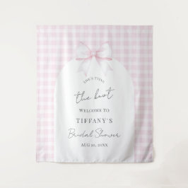 Tying The Knot Pink Bow Bridal Shower Welcome Wandkleed