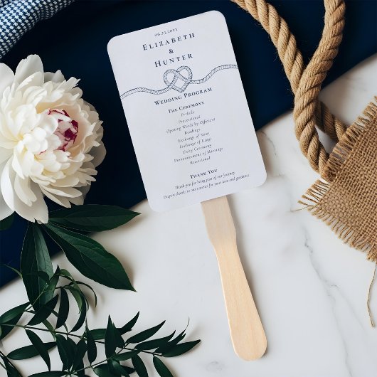 Tying The Knot Rope Heart White Wedding Program Handwaaier