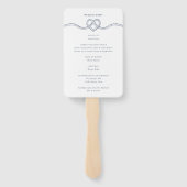 Tying The Knot Rope Heart White Wedding Program Handwaaier (Achterkant)