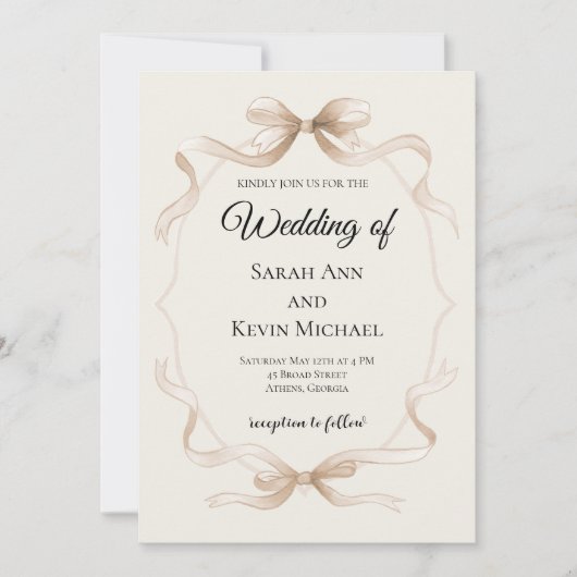 Tying the Knot Wedding Invitation Kaart (Voorkant)