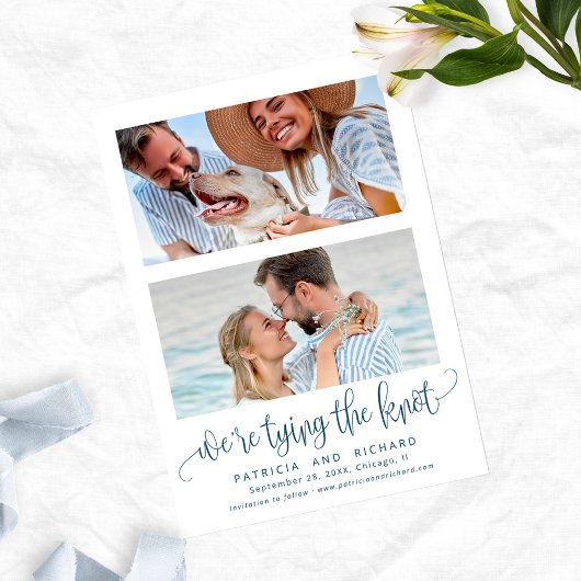 Tying The Knot Wedding Save The Date 2 Foto Kaart
