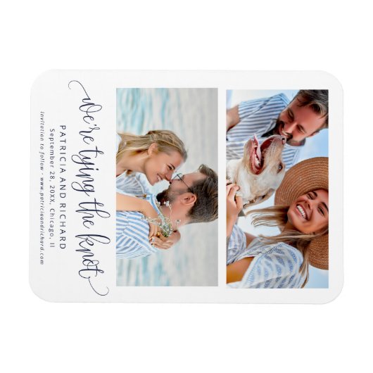 Tying The Knot Wedding Save The Date 2 Foto Magneet (Horizontaal)