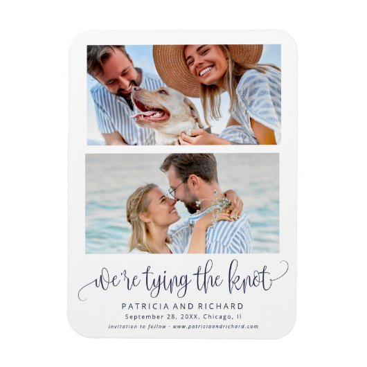 Tying The Knot Wedding Save The Date 2 Foto Magneet (Verticaal)