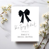 Tying The Knot Welcome Black Bow Bridal Shower Poster