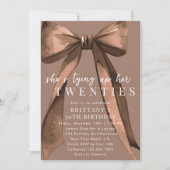 Tying Up My 20s Brown Coquette Bow 30th Birthday Kaart (Voorkant)
