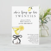 Tying Up My 20s Lemon Drop Martini 30th Birthday Kaart (Staand voorkant)