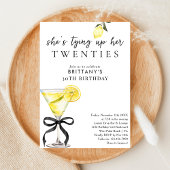 Tying Up My 20s Lemon Drop Martini 30th Birthday Kaart