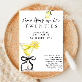 Tying Up My 20s Lemon Drop Martini 30th Birthday Kaart