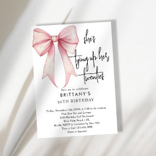 Tying Up My 20s Pink Coquette Bow 30ste verjaardag Kaart