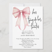 Tying Up My 20s Pink Coquette Bow 30ste verjaardag Kaart (Voorkant)