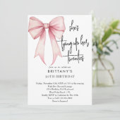 Tying Up My 20s Pink Coquette Bow 30ste verjaardag Kaart (Staand voorkant)