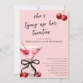 Tying Up My Twenties Cherry Martini 30e verjaardag Kaart (Voorkant)