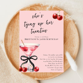 Tying Up My Twenties Cherry Martini 30e verjaardag Kaart