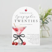 Tying Up My Twenties Cherry Martini 30e verjaardag Kaart (Staand voorkant)