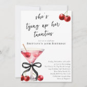 Tying Up My Twenties Cherry Martini 30e verjaardag Kaart (Voorkant)